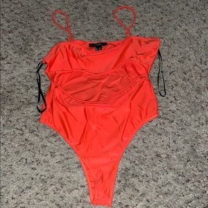 Neon orange bodysuit